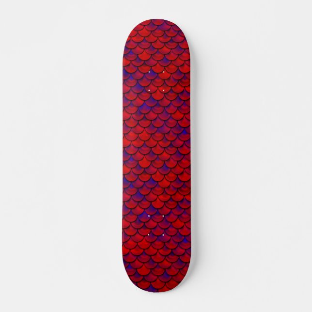 Falln Red and Purple Scales Skateboard Deck (Front)