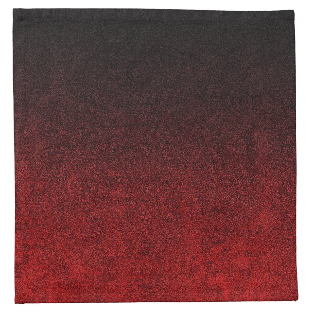 Falln Red & Black Glitter Gradient Cloth Napkin (Front)