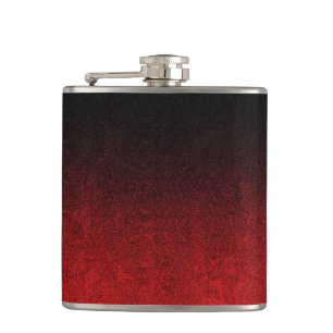 Falln Red & Black Glitter Gradient Hip Flask