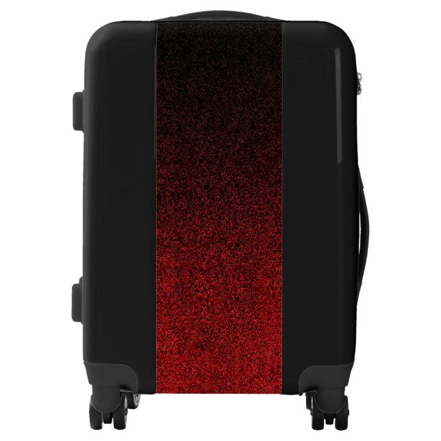 Falln Red & Black Glitter Gradient Luggage (Front)
