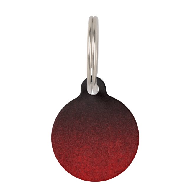 Falln Red & Black Glitter Gradient Pet ID Tag (Front)