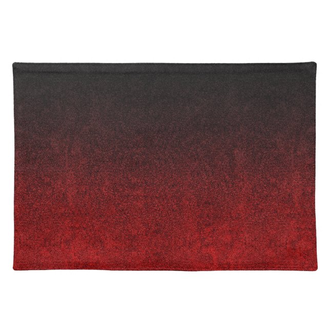 Falln Red & Black Glitter Gradient Placemat (Front)