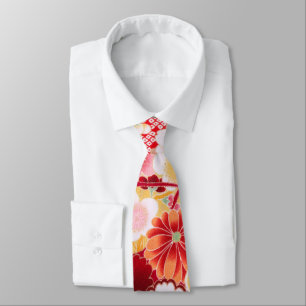 Falln Red Floral Burst Neck Tie