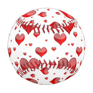 Falln Red Hearts (You Choose Background Color!) Baseball