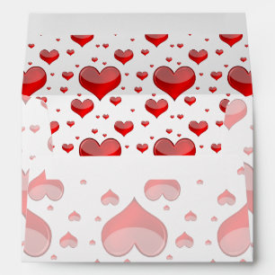 Falln Red Hearts (You Choose Background Color!) Envelope