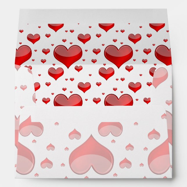 Falln Red Hearts (You Choose Background Color!) Envelope (Back (Bottom))