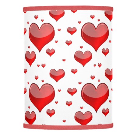 Falln Red Hearts (you Choose Background Color!) Lamp Shade