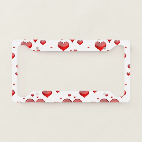 Falln Red Hearts You Choose Background Color License Plate Frame