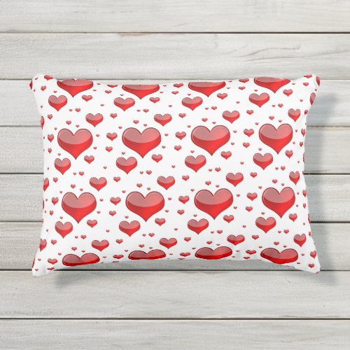 Falln Red Hearts You Choose Background Color Outdoor Pillow