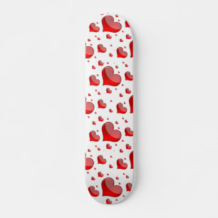 Falln Red Hearts (You Choose Background Color!) Skateboard