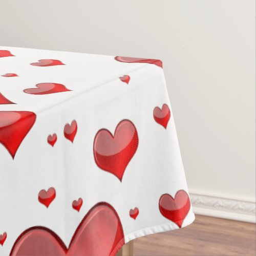 Falln Red Hearts You Choose Background Color Tablecloth