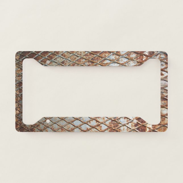 Falln Rusty Grate License Plate Frame (Front)