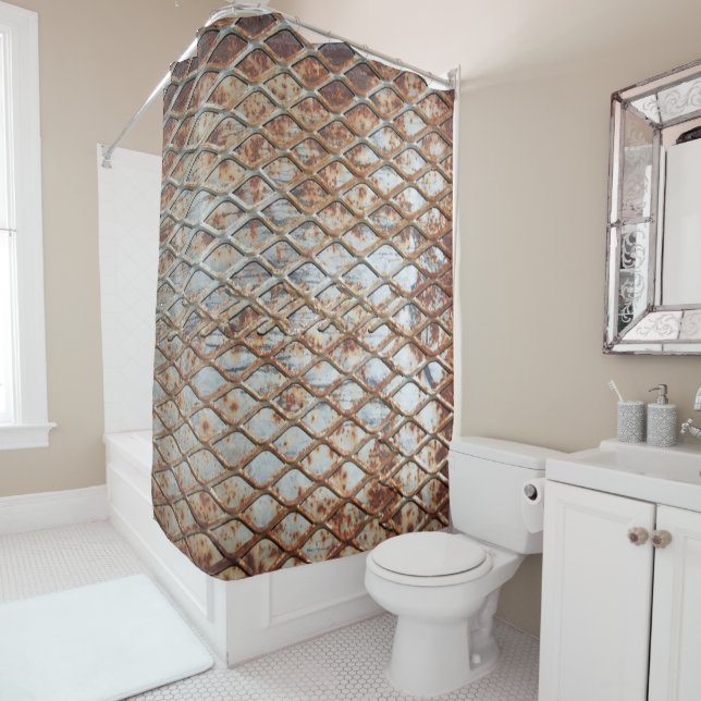 Falln Rusty Grate Shower Curtain (In Situ)