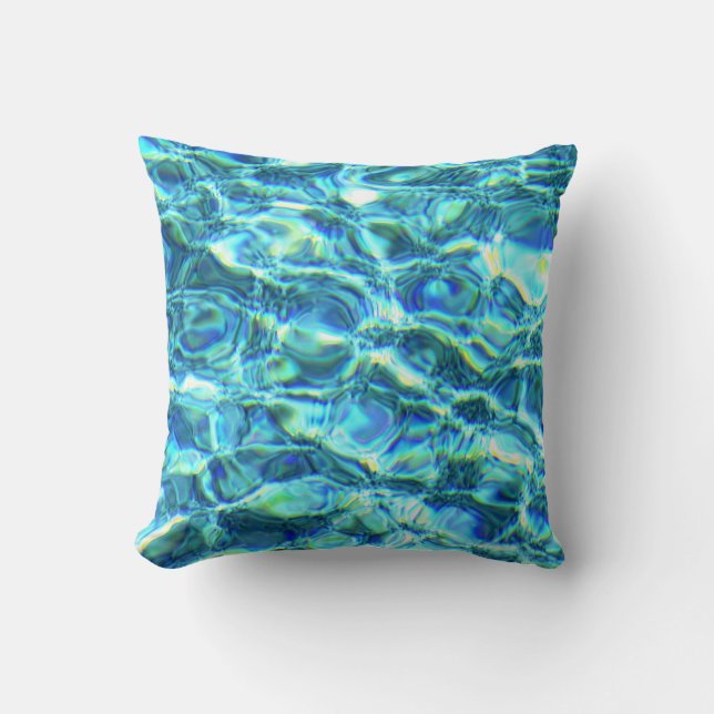 Falln Shimmering Water Throw Pillow (Front)