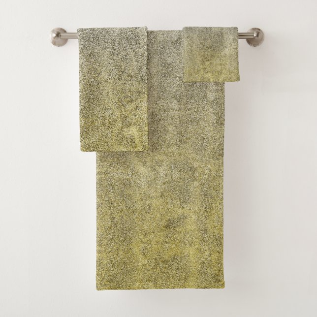 Falln Silver and Gold Glit Gradient Bath Towel Set (Insitu)