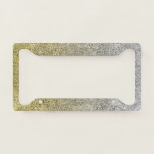 Falln Silver and Gold Glit Gradient License Plate Frame