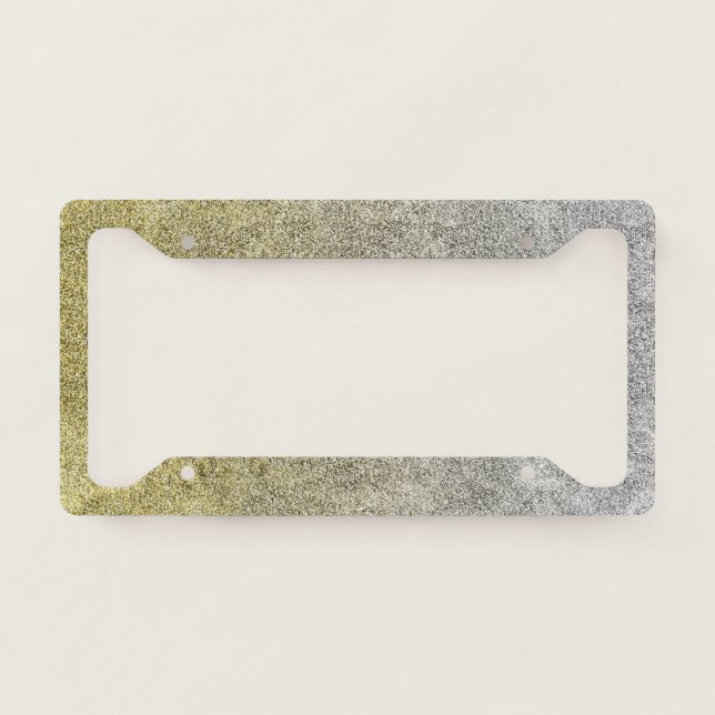 Falln Silver and Gold Glit Gradient License Plate Frame (Front)