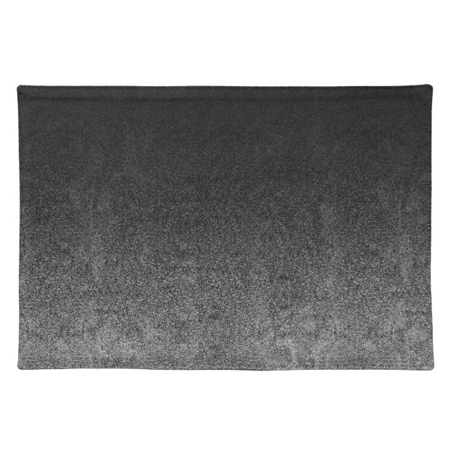 Falln Silver & Black Glitter Gradient Cloth Placemat (Front)