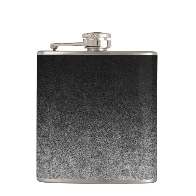 Falln Silver & Black Glitter Gradient Flask (Front)