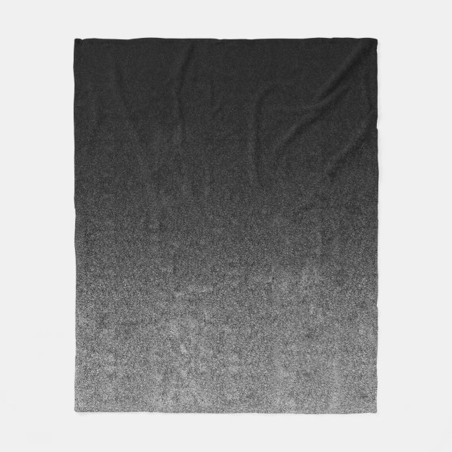 Falln Silver & Black Glitter Gradient Fleece Blanket (Front)
