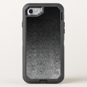 Falln Silver & Black Glitter Gradient OtterBox Defender iPhone SE/8/7 Case
