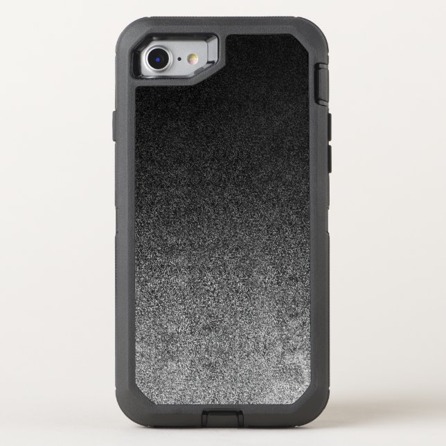 Falln Silver & Black Glitter Gradient Otterbox iPhone Case (Back)
