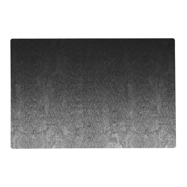 Falln Silver & Black Glitter Gradient Placemat (Front)
