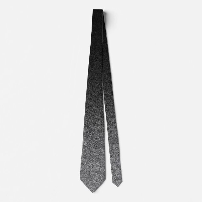 Falln Silver & Black Glitter Gradient Tie (Front)