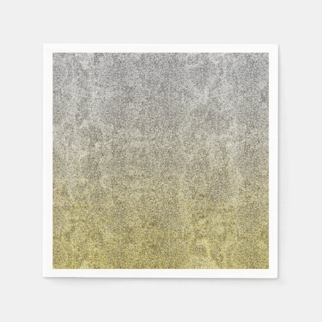 Falln Silver & Gold Glitter Gradient Napkins (Front)