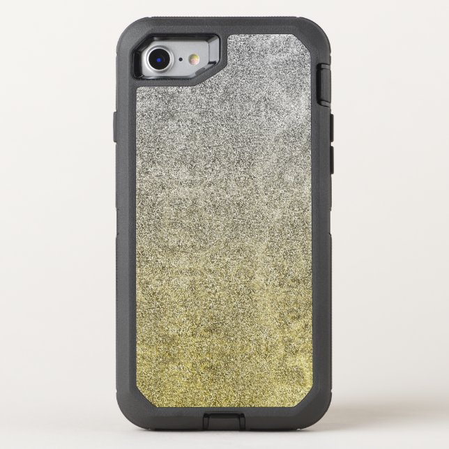 Falln Silver & Gold Glitter Gradient Otterbox iPhone Case (Back)