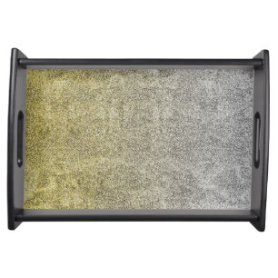 Falln Silver & Gold Glitter Gradient Serving Tray