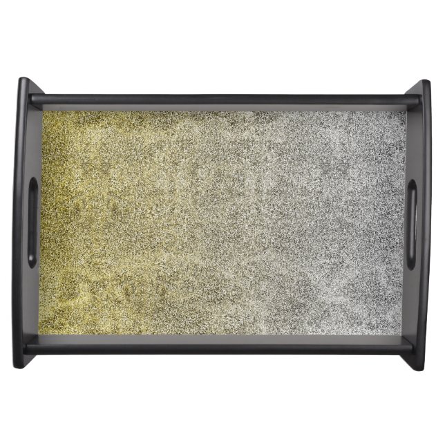Falln Silver & Gold Glitter Gradient Serving Tray (Front)