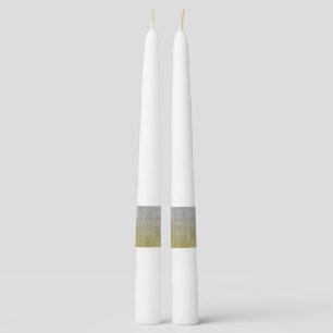 Falln Silver & Gold Glitter Gradient Taper Candle