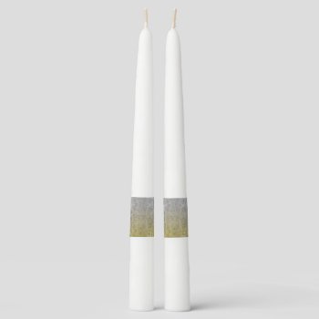 Falln Silver & Gold Glitter Gradient Taper Candle by FallnAngelCreations at Zazzle