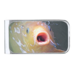 Falln Singing Ghost Koi Silver Finish Money Clip
