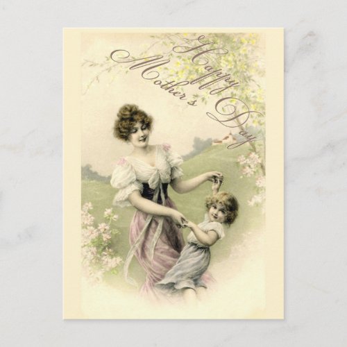 Falln Spring Time Dance Mothers Day Postcard