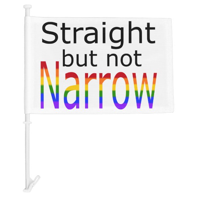 Falln Straight But Not Narrow (black text) Car Flag (Front)