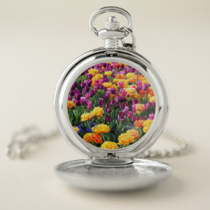 Falln Sunset Floral River Pocket Watch