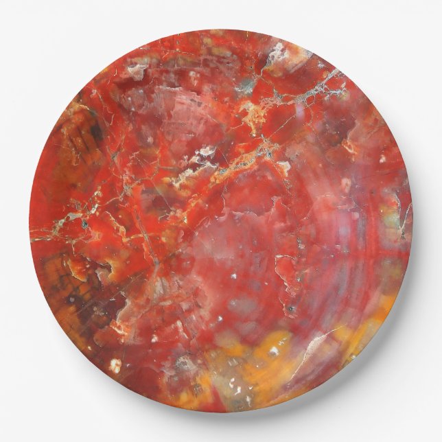 Falln Sunset Splatter Stones Paper Plates (Front)