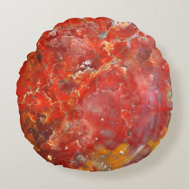 Falln Sunset Splatter Stones Round Pillow (Front)