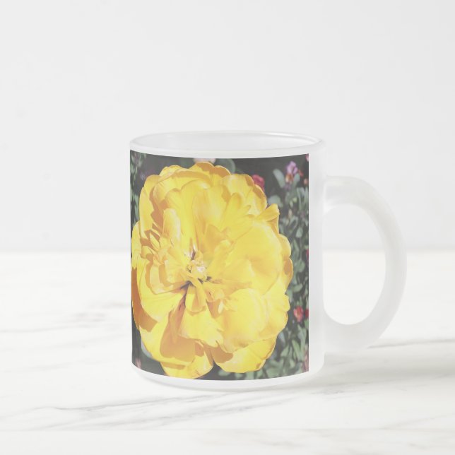 Falln Sunshine Floral Frosted Glass Coffee Mug (Right)