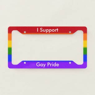 Falln Support Gay Pride License Plate Frame