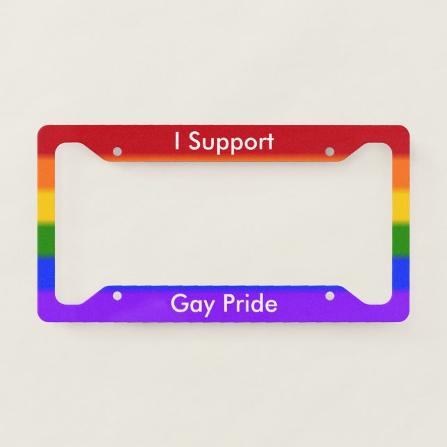 Falln Support Gay Pride License Plate Frame (Front)