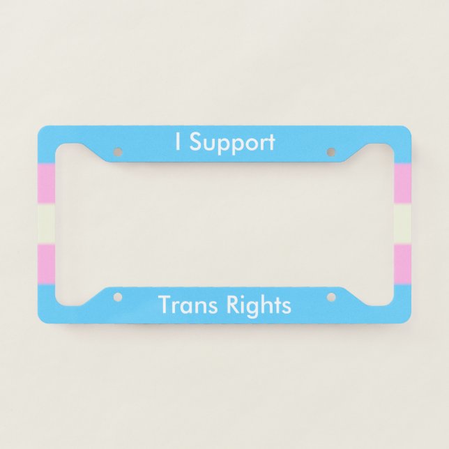Falln Support Trans Rights License Plate Frame (Front)