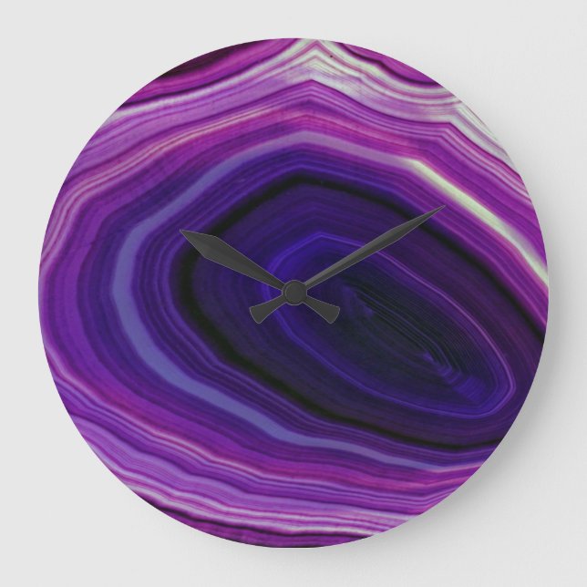 Falln Swirled Purple Geode Large Clock (Front)