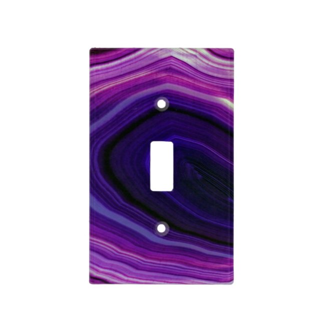 Falln Swirled Purple Geode Light Switch Cover (Front)