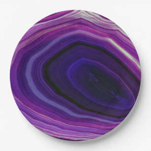 Falln Swirled Purple Geode Paper Plates