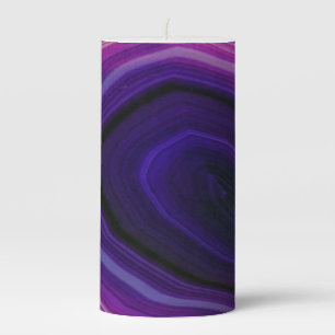Falln Swirled Purple Geode Pillar Candle