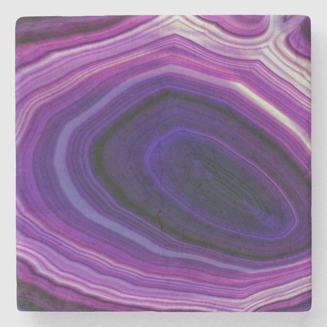 Falln Swirled Purple Geode Stone Coaster (Front)
