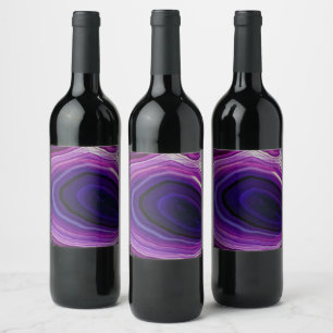 Falln Swirled Purple Geode Wine Label